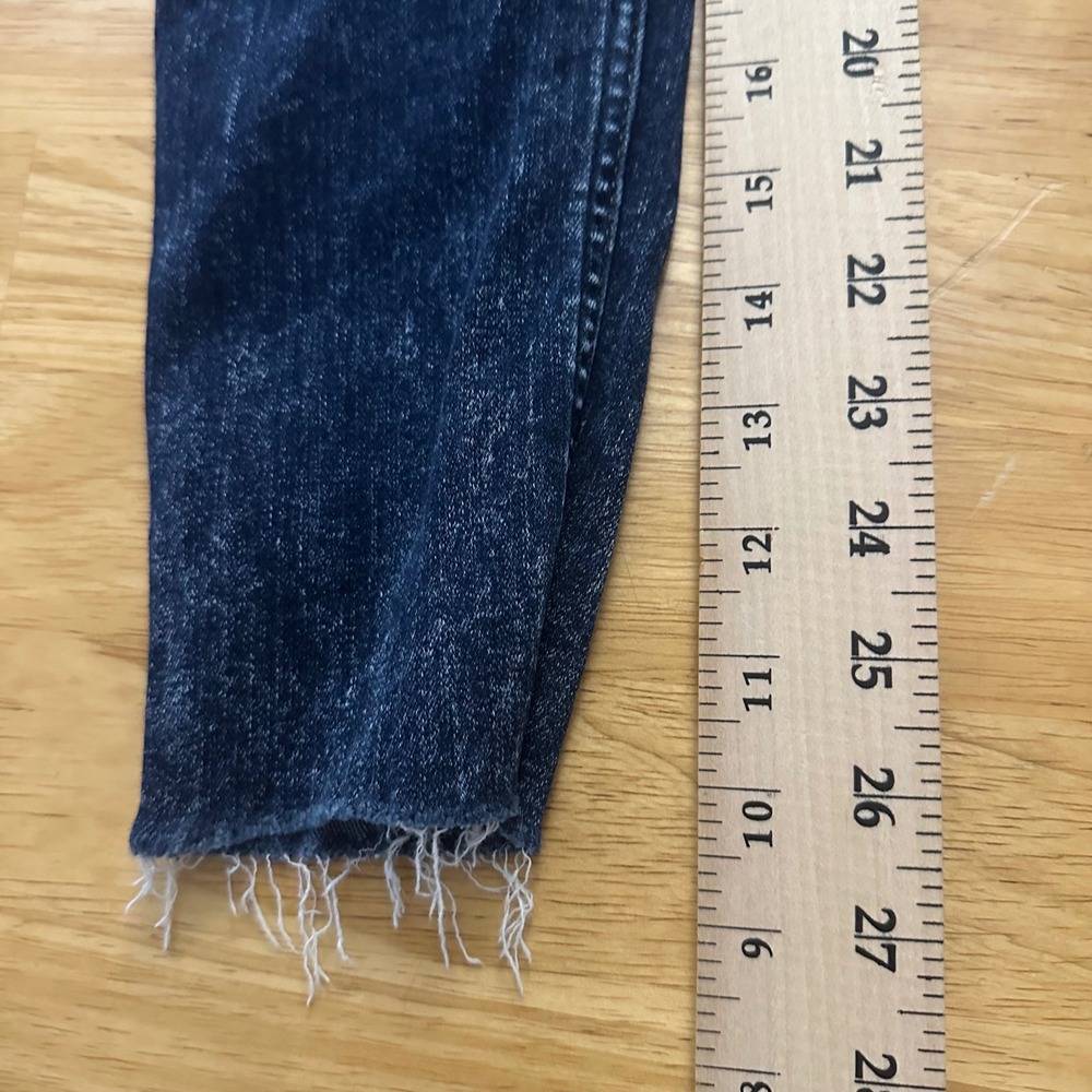 Hollister High Rise Jean Legging Dark Wash Raw Hem Skinny Jeans Size 7R W28 L28 - Picture 9 of 11